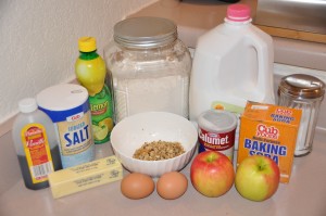 Raw Apple Bread Ingredients