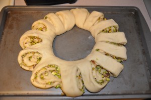 Pistachio Bread After Second Rising