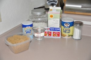 Cornmeal Bread Ingredients