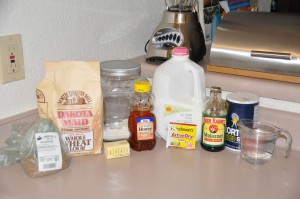 Cracked-Wheat Bread Ingredients